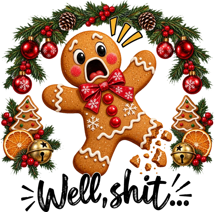 Gingerbread Man Oops DTF Transfer