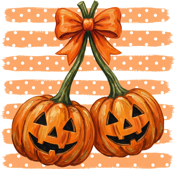 Jack-o'-Lantern Bow DTF Transfer