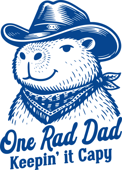 Capybara Dad with Hat DTF Transfer