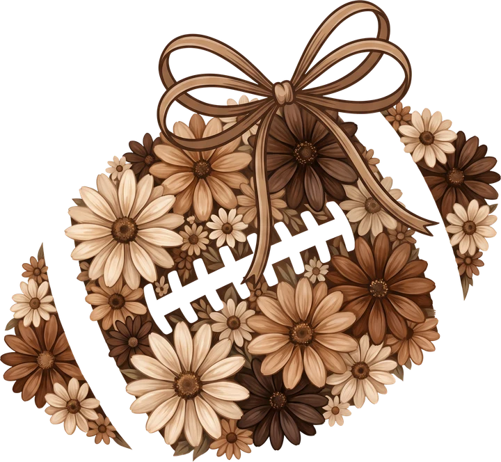 Autumn Floral Football DTF Transfer