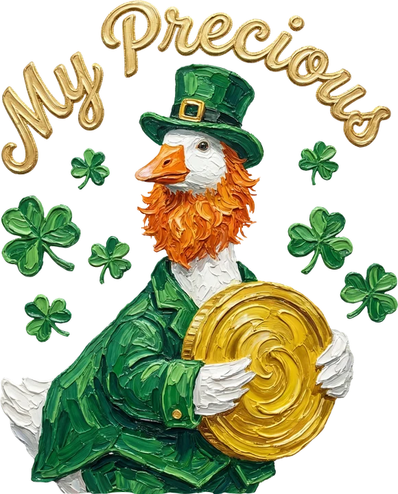Lucky bird with Gold Coin DTF Transfer
