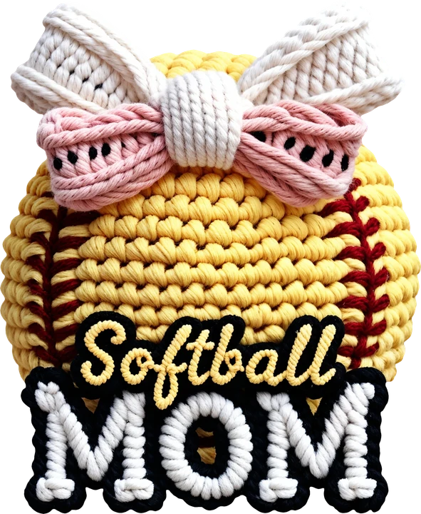 Softball Mom Crochet Hat DTF Transfer