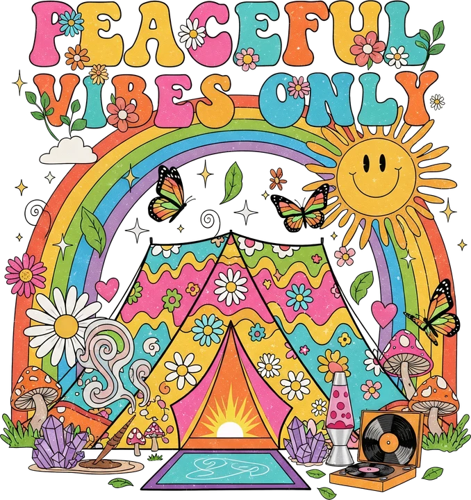 Peaceful Vibes Only DTF Transfer