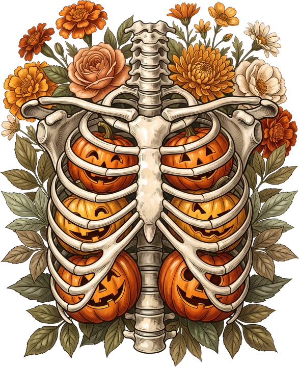 Pecho de calabaza esquelética — Transfer DTF