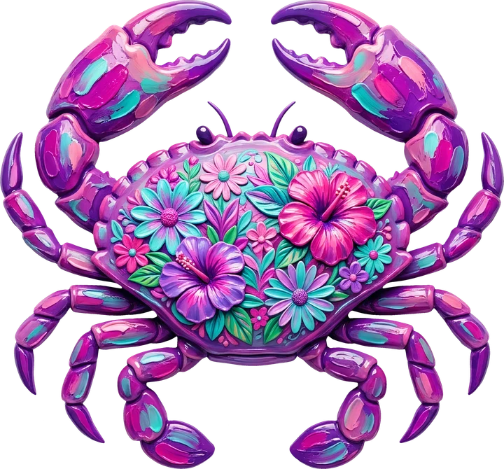 Floral Crab DTF Transfer