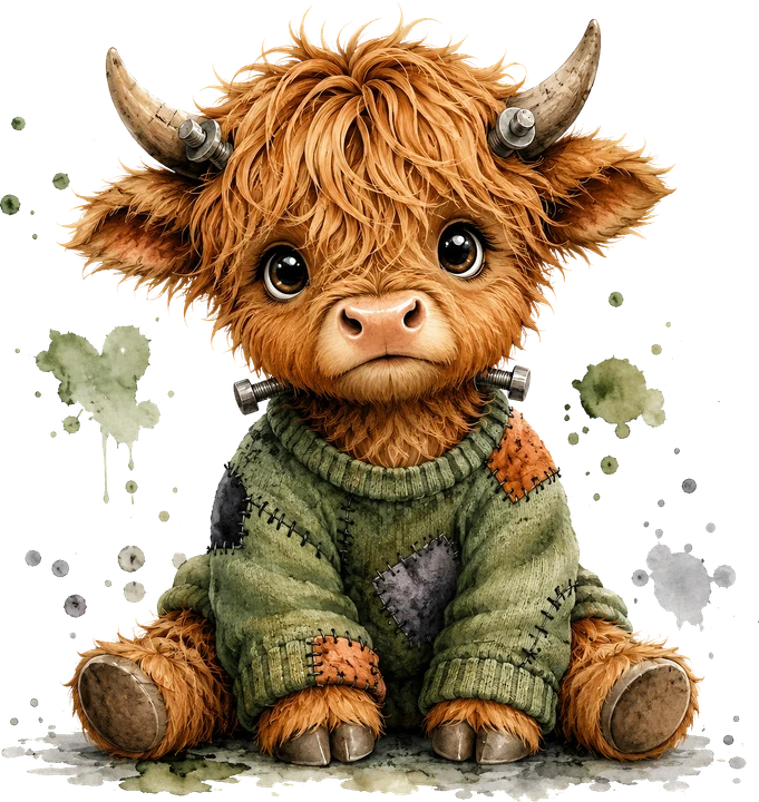 Cute Highland Cow DTF Transfer