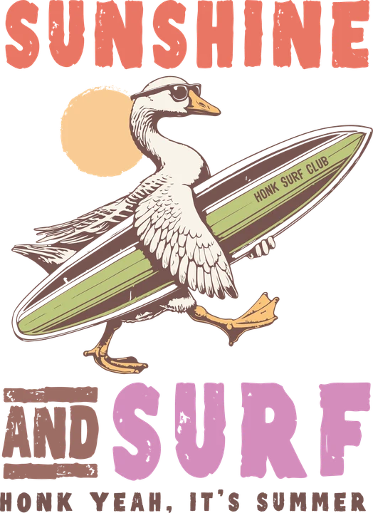 Sunshine and Surf bird DTF Transfer