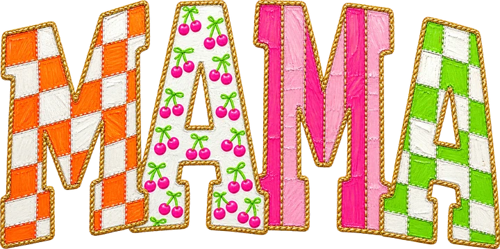 Mama embroidery-style Letters DTF Transfer