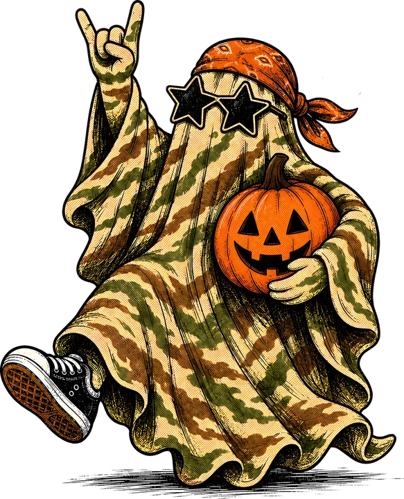 Camouflage Halloween Ghost DTF Transfer