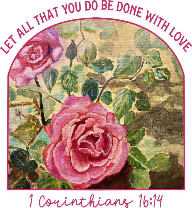 Roses with Biblical Verse DTF Transfer