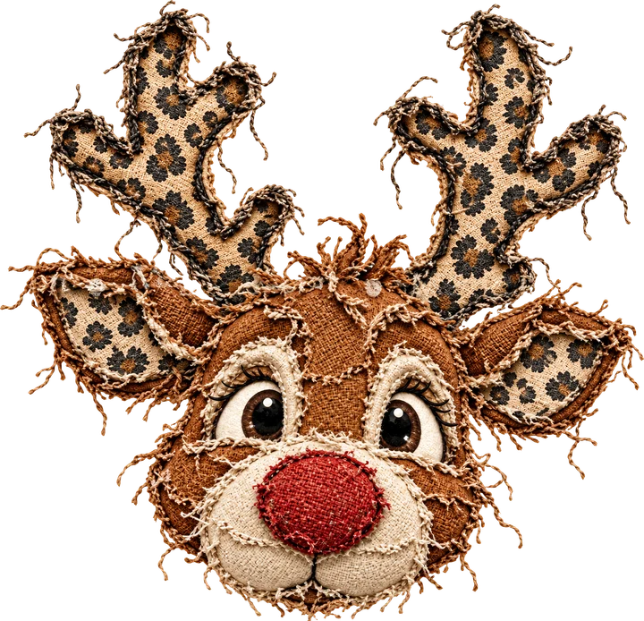 Leopard Print Reindeer DTF Transfer