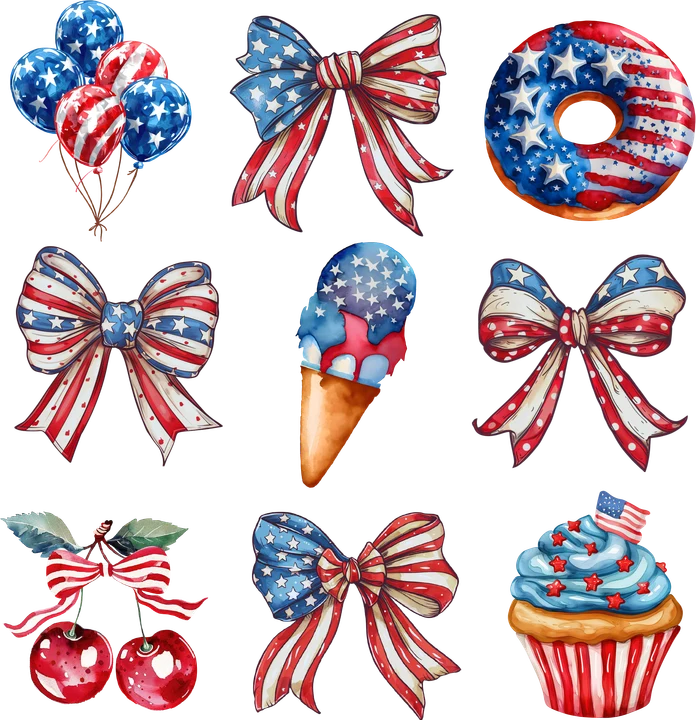 American Flag Themed DTF Transfer