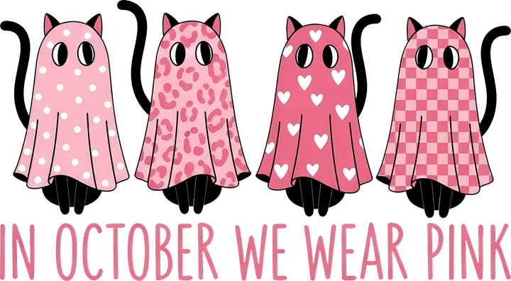 Pink Ghosts in October DTF Transfer