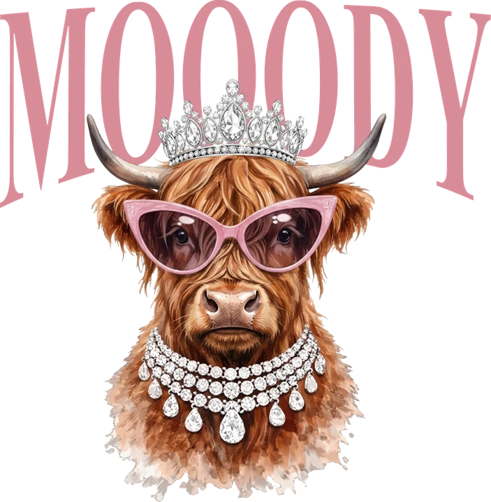 Moody Highland Cow DTF Transfer