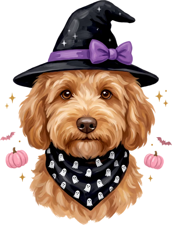 Witch Hat Dog DTF Transfer