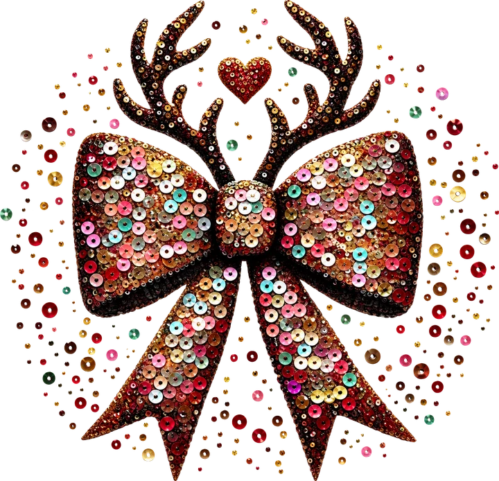 Sparkling Deer Antlers Bow DTF Transfer