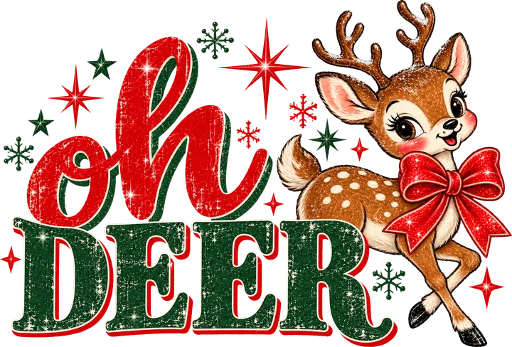 Oh Deer Christmas Reindeer DTF Transfer