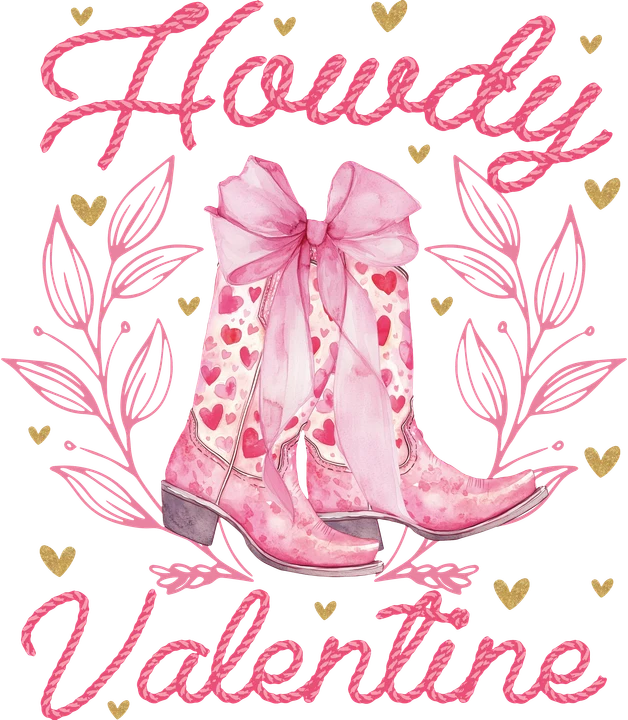 Cowboy Boots Valentine DTF Transfer