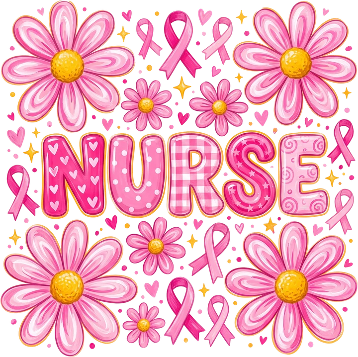 Nurse with Flowers and Ribbons DTF Transfer