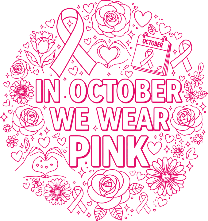In October We Wear Pink DTF Transfer