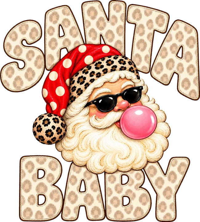 "SANTA BABY" Leopardo — Transfer DTF