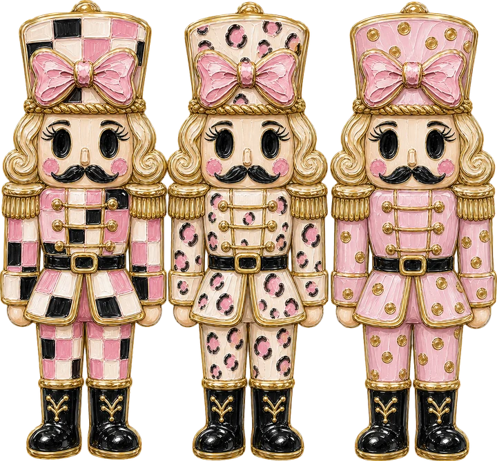 Pink Patterned Nutcrackers DTF Transfer