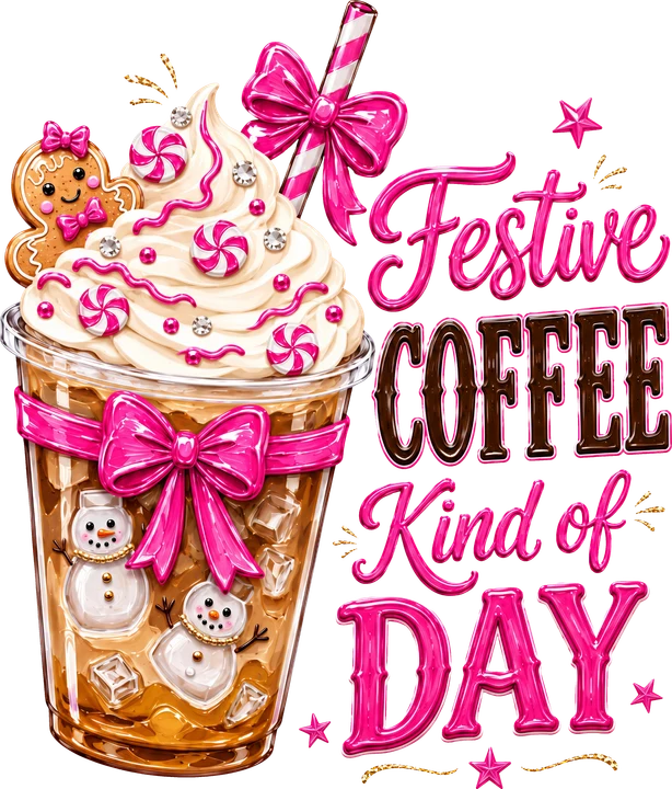 Festive Coffee Kind of Day DTF Transfer