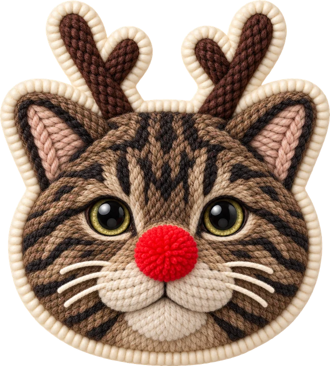 Reindeer Antler Cat DTF Transfer