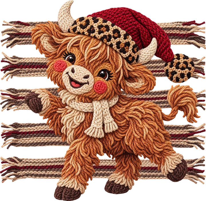 Vaca con un sombrero de leopardo — Transfer DTF