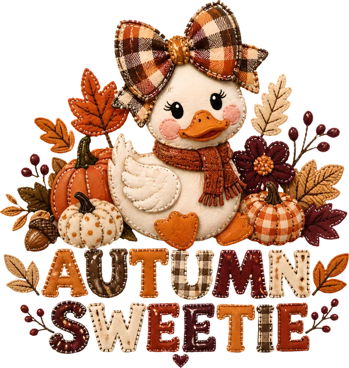 Autumn bird with Bow DTF Transfer