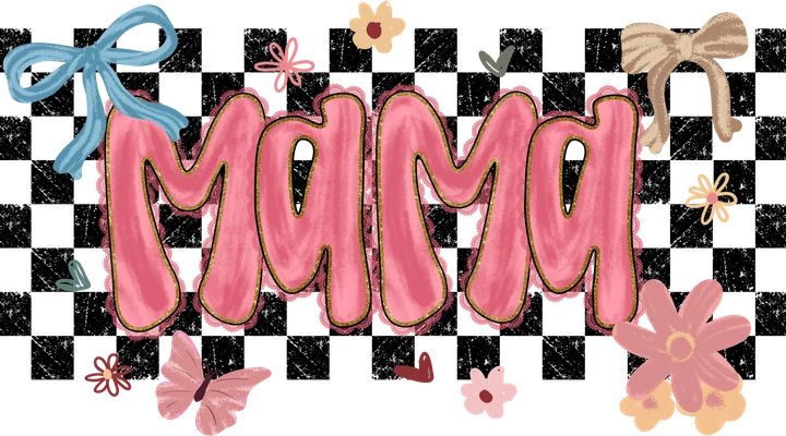 Mama in Pink Glitter DTF Transfer