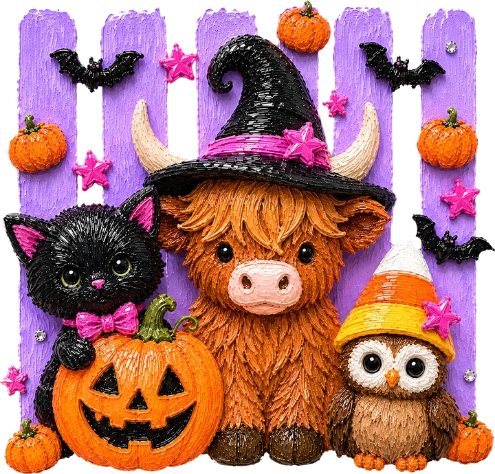 Cute Halloween Animals DTF Transfer