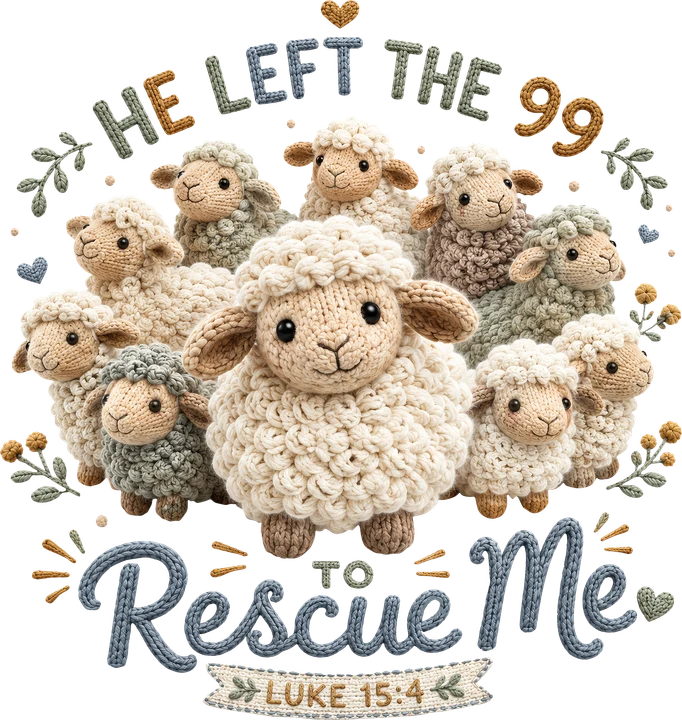 Sheep Rescue Scripture DTF Transfer