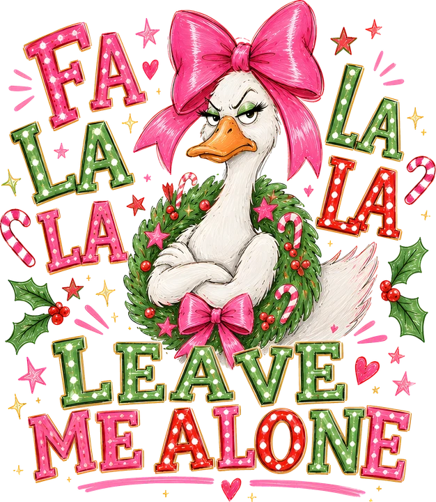 Grumpy bird in Wreath DTF Transfer