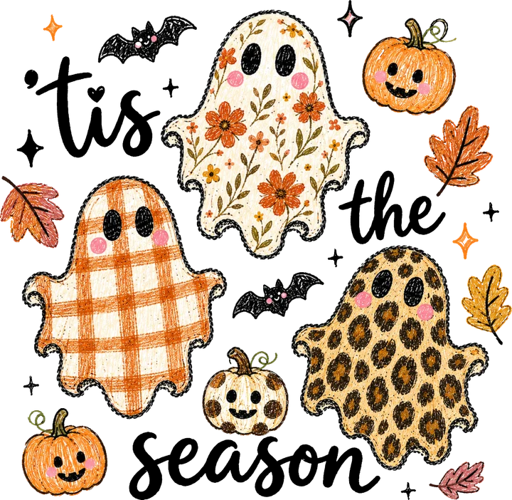 Cute Ghosts and Pumpkins DTF Transfer