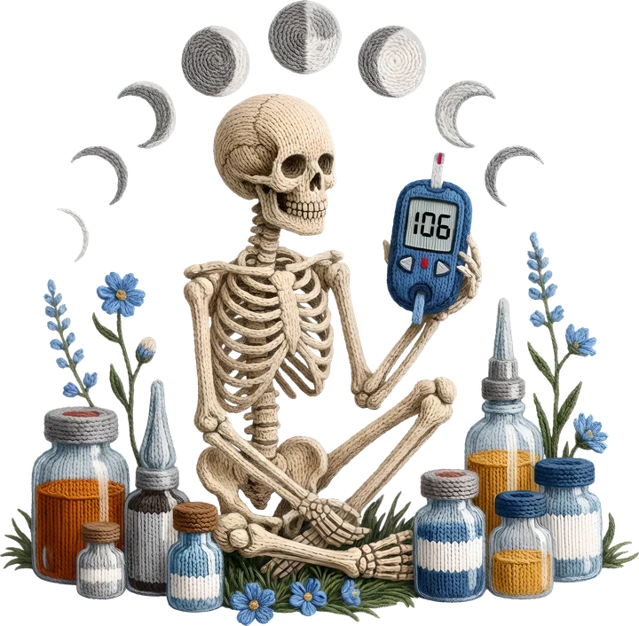 Skeleton and Glucose Meter Awareness DTF Transfer