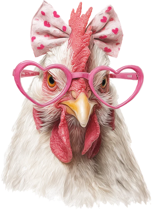 Chick with Heart Glasses DTF Transfer