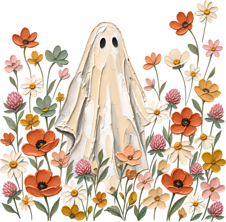 Ghost Among Flowers DTF Transfer