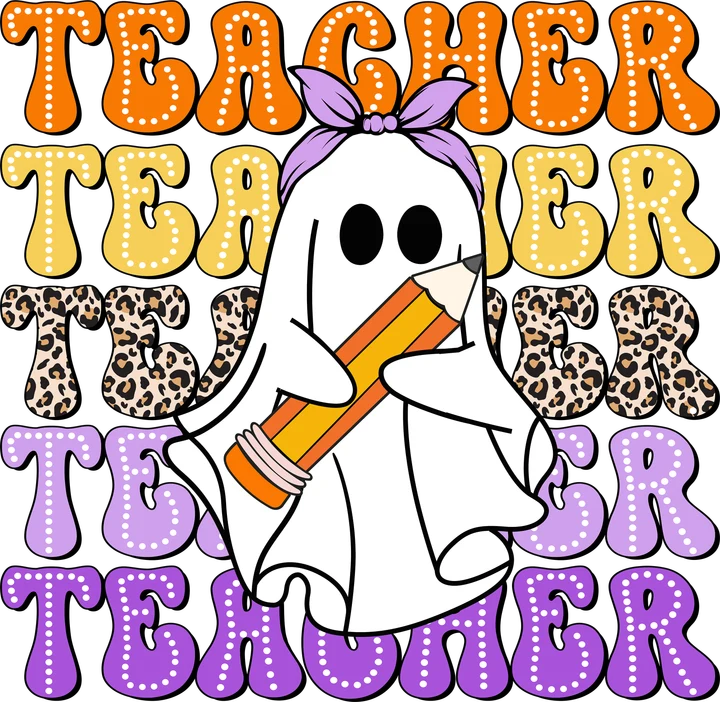 "TEACHER" Fantôme — Transfert DTF