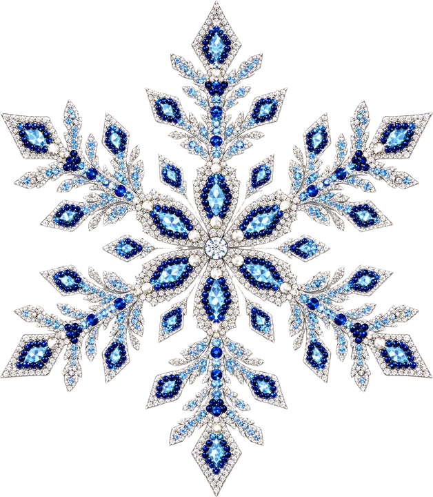 Blue Gemstone Snowflake DTF Transfer