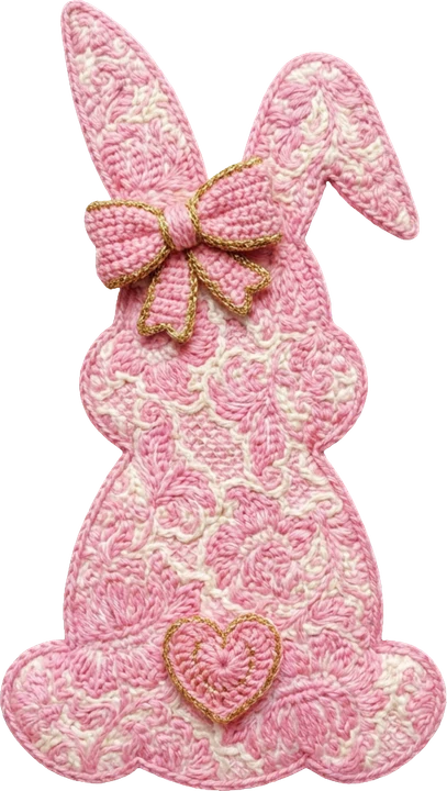 Pink Crochet Bunny DTF Transfer