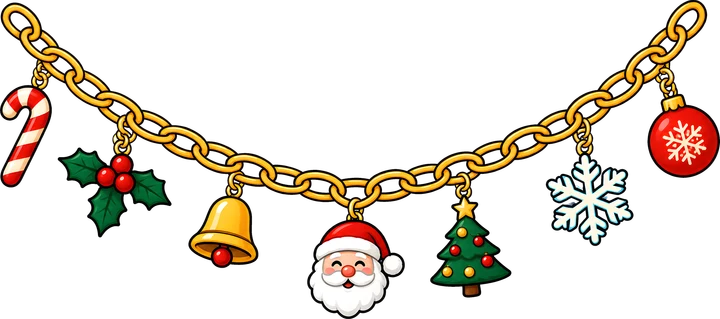 Christmas Charm Necklace DTF Transfer