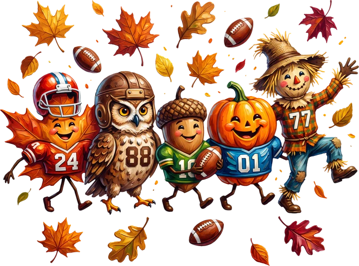 Autumn Football Characters DTF Transfer
