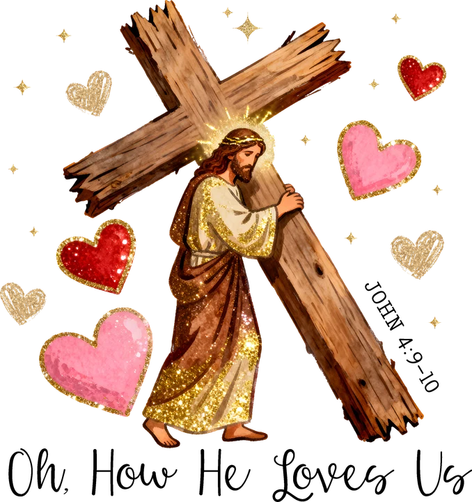Jesus Carrying Cross DTF Transfer