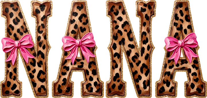 Nana Leopard Bow DTF Transfer