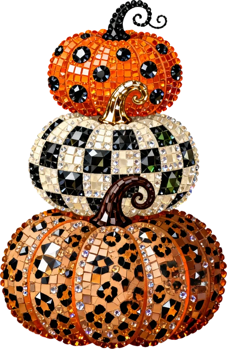 Three Sparkly Pumpkins DTF Transfer