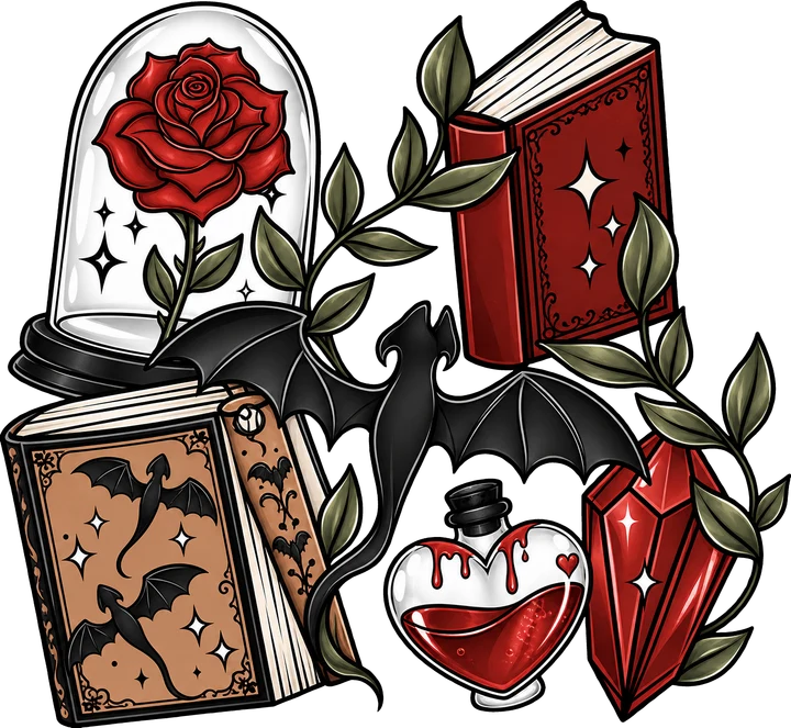 Gothic Bookworm DTF Transfer