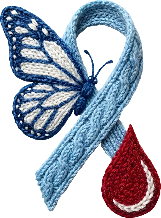 Blue Ribbon Butterfly DTF Transfer