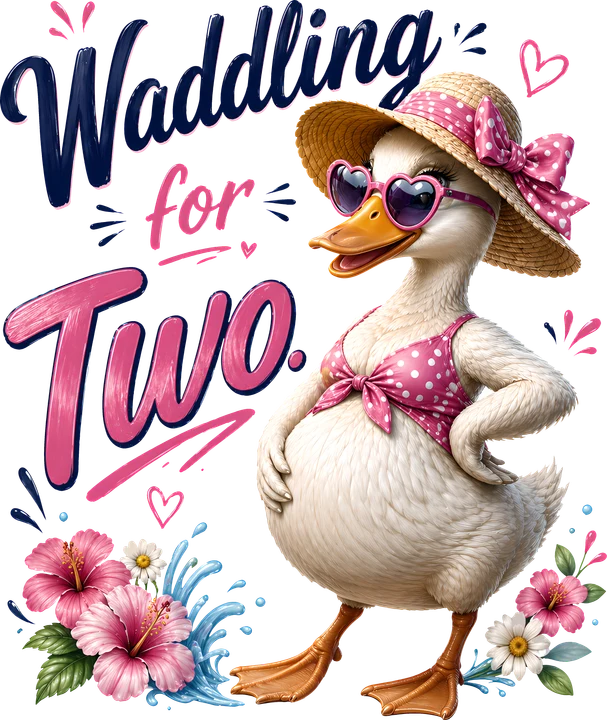 Waddling for Two DTF Transfer