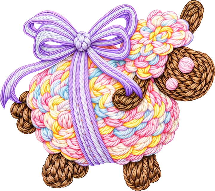 Crochet Easter Lamb DTF Transfer